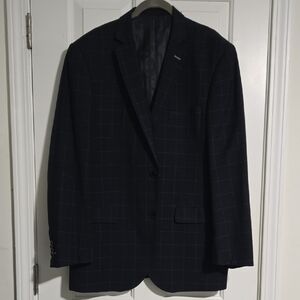 Men's Navy Checkered Suit